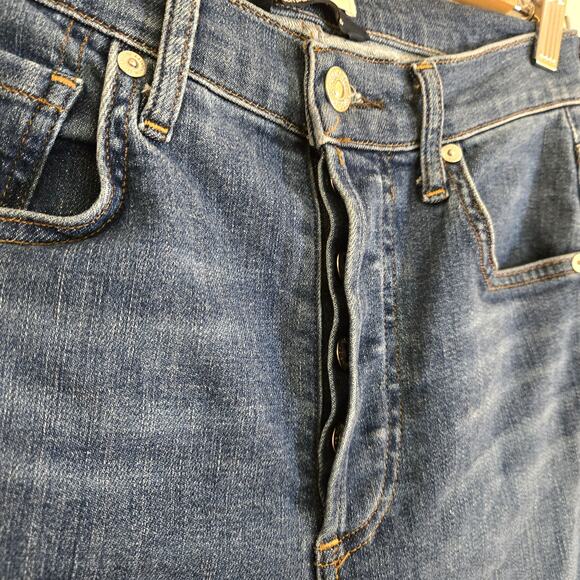 Citizens of Humanity Isola Mid Rise Cropped Boot Jeans Size 24 Dark Wash Raw Hem - Picture 7 of 10